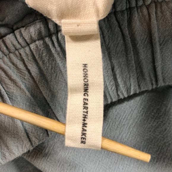 Laude The Label Pants Womens L Blue Crop Everyday Wide Leg Elastic Waist Lined - Picture 9 of 14